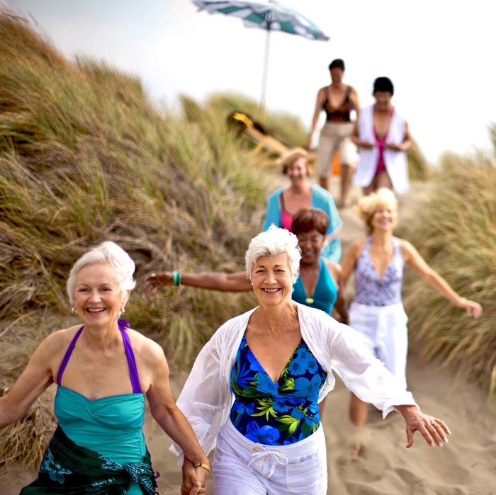 Ladies having fun on the beach