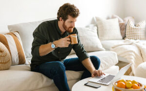 A man working to consolidate his debt