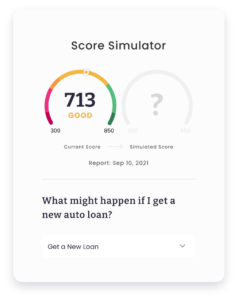 Credit score simulator graphic
