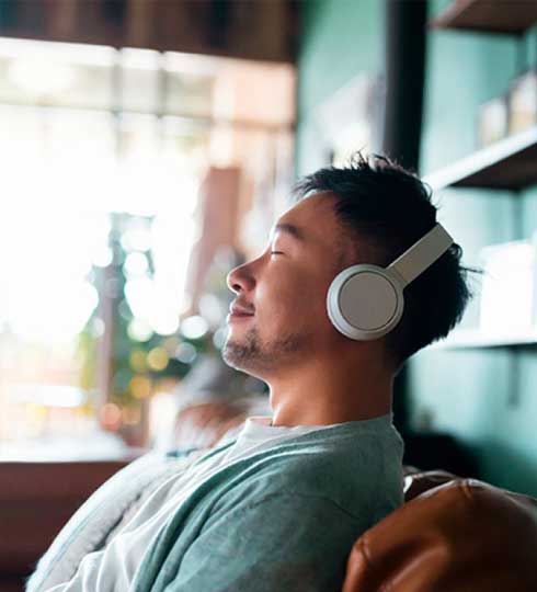 Man listening to music