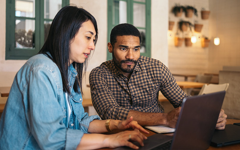 Man and woman navigate through their financial stress